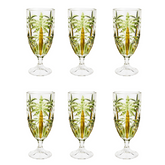 Kit 6 Taças de Cristal Palm Tree Tropical 450ml
